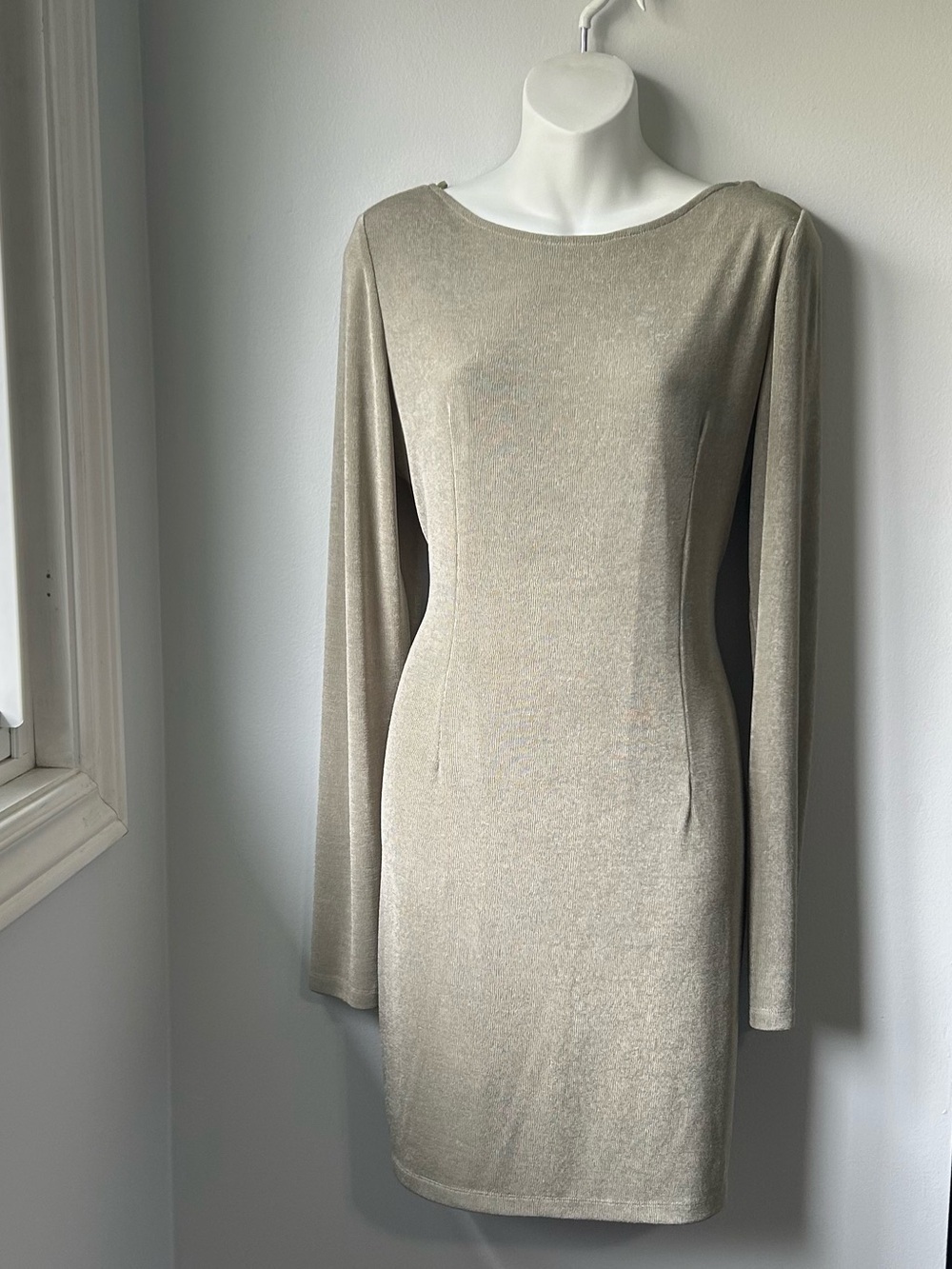 Green & Serene Boutique Olive Green Open Back Long Sleeve Dress